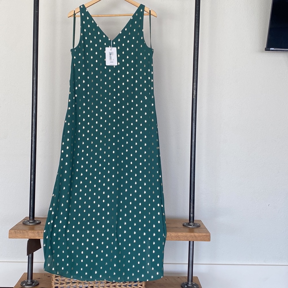 TED BAKER LONDON, Cami Metallic Dot Sleeveless High/Low Shift Dress - Picture 8 of 10